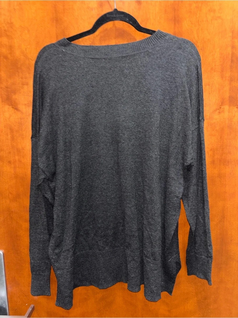 Tommy Hilfiger Dark Gray Crewneck Sweater with Red, White & Navy Flag
